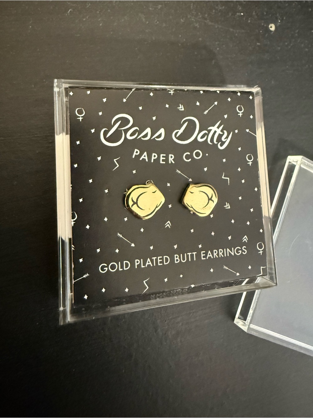 Gold Plated Butt Earrings